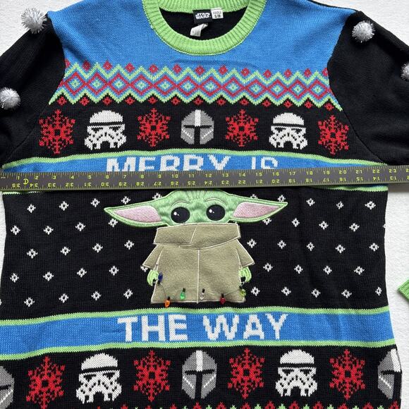 Star Wars Licensed Unisex Ugly Christmas Sweater Adult Small Medium Yoda Warm - Picture 14 of 16